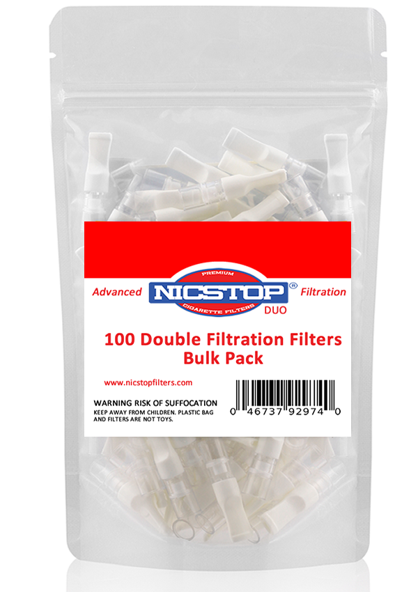 NICSTOP®  Duo Double Filtration Cigarette Filters - 100 Filters