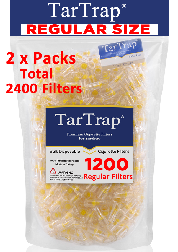 TarTrap Disposable Cigarette Filters - Bulk Economy Pack (2400 Filters)